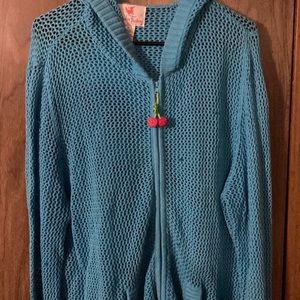 Quaker factory Blue net  sweater/top